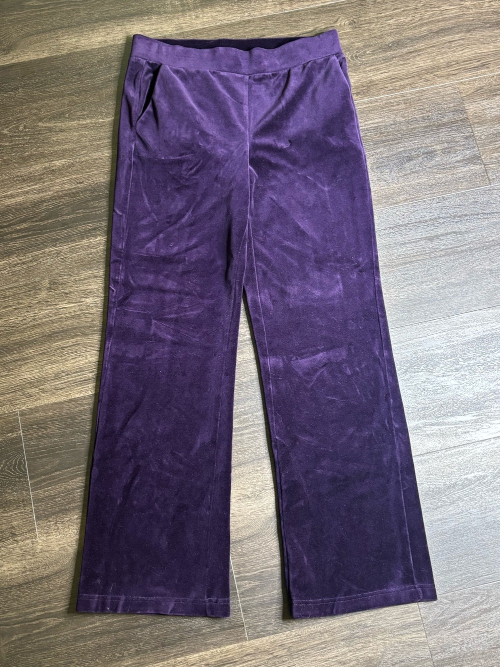 Women’s Y2K Ralph Lauren Purple Velour Pants SZ S Baggy